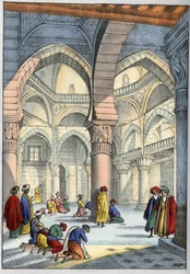 Alger, Algérie. Intérieur de la mosquée. dans « L