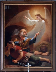Un ange libère Saint Pierre de la prison, dessiné par F. Devigne (?)