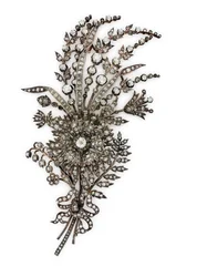 Broche corsage florale antique en diamants, vers 1885