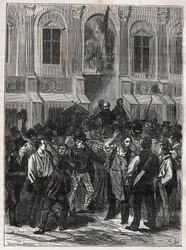 Armand Barbès, révolutionnaire français (1809-1870) avant son arrestation le 12 mai 1839 - Gravure de 1882 dans «Histoire de dix ans: 1830-1840» par Louis Blanc (1811-1882)