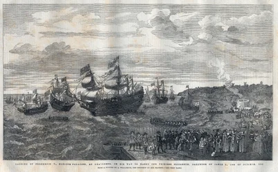 Arrivée de Frédéric V du Palatinat (1596-1632) au port de Gravesend pour épouser la princesse Élisabeth d
