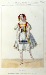 Danseuse autrichienne Fanny Elssler (1810-1884) dans le ballet « La gitane » 1839 Estampe du XIXe siècle