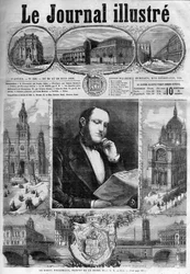 Baron Georges Eugène Haussmann, préfet de la Seine en 1868 - couverture du « Journal Illustré » de 1868