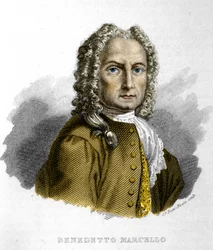 Benedetto Marcello (1686-1739) compositeur italien. Gravure du 19ème siècle Milan