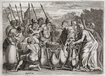 Bible de Royaumont, Ancien Testament : Abraham délivre Loth. Illustration de 1811.