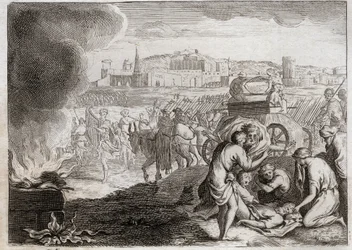 Bible de Royaumont, Ancien Testament : Oza frappé par Dieu. David veut ramener l