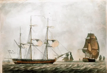 Frégate britannique au XVIIIe siècle