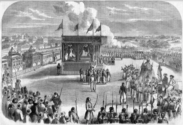 Le Caire, départ du Mahmal (palanquin couvert d