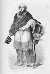 Cardinal Étienne-Charles de Loménie de Brienne - Étienne de Loménie de Brienne (1727-1794), prélat et homme politique français - gravure de "L