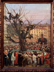 Scène de carnaval dans les rues de Rome