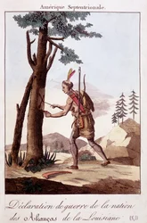 Cérémonie de la déclaration de guerre chez les Indiens Akancas de Louisiane