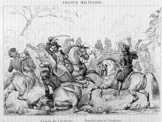 Charge de cavalerie - Républicains et Vendéens