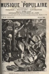 Cimarosa voit sa voiture et ses bagages saisis Domenico Cimarosa (1749-1801), compositeur italien du 18ème siècle. gravure dans « Musique Populaire » journal illustré hebdomadaire - 1882