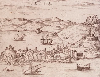 Ville de Septa (Ceuta) au début des années 1600, gravure
