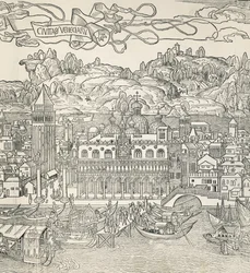 Ville de Venise, Italie, gravure