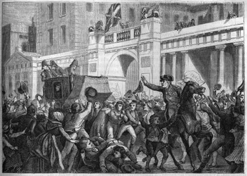 Le marquis de Lauriston transporté en triomphe par le peuple de Londres en 1801