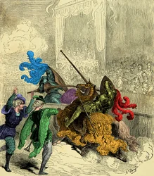 Le comte Gabriel de Montgomery blessant mortellement le roi Henri II lors d