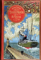 Couverture de « Le Tour du Monde en 80 jours » de Jules Verne, éd. Hetzel
