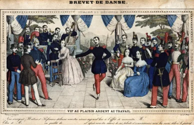 Certificat de danse, milieu du 19ème siècle, collection Stella