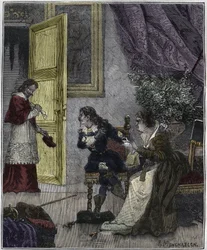 Jour des Dupes 1630 - Au moment où Marie de Médicis plaidait sa cause, le cardinal Richelieu entra - illustration dans « Paris à travers les siècles » par Knee-Lac