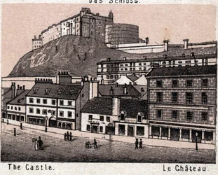 Édimbourg, Écosse : vue du château dans « Le Monde Illustré 168 vues » sans date (fin XIXe siècle)