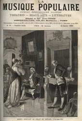 Étienne Nicolas Méhul (1763-1817) écrivant « Le chant du départ » (chant révolutionnaire et hymne à la liberté) - gravure dans « La musique populaire » journal hebdomadaire illustré - 1882