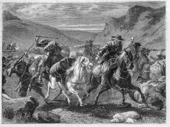 Faux sauniers attaqués dans une embuscade par les soldats du roi - dans « Les merveilles de l