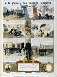 Pompiers : À la gloire des Sapeurs - dans "Historical paintings of the regiments of the French army" vers 1890