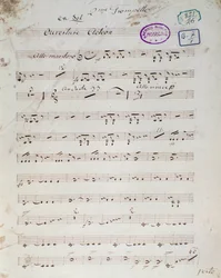 Première page de la partition musicale de l