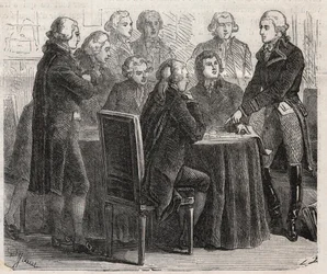 Révolution française : le comte Louis Marie de Narbonne-Lara présentant ses plans dans les comités de l