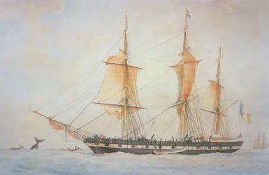 Baleinier français, vers 1845