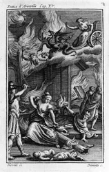 Frontispice de « La Poétique » par le philosophe grec Aristote (384-322 av. J.-C.). 17ème siècle