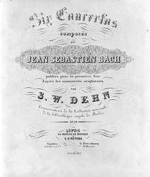 Frontispice de la partition des six concertos de Jean Sébastien Bach (Johann Sebastian Bach)