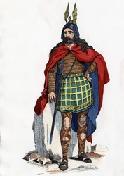 Chef gaulois sous la domination romaine - dans "Les Costumes Civils et Militaires des Français à travers les siècles Paris F. Roy 1882".