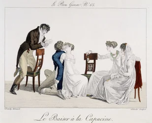 Jeu : Le Baiser à la capucine - dans « Le Bon Genre », no 65, début du XIXe siècle