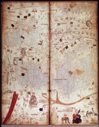 Carte géographique de la Méditerranée. Atlas catalan (carte catalane)