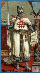 Godefroy de Bouillon (1061-1100) Duc de Basse-Lorraine et premier souverain chrétien à Jérusalem après la première croisade (1096-1099).
