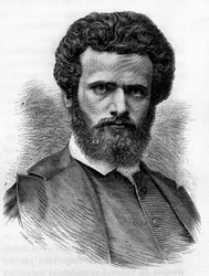 Henri Regnault (1843-1871), peintre français. Gravure de la fin du 19ème siècle dans « Histoire de France » de H. Martin