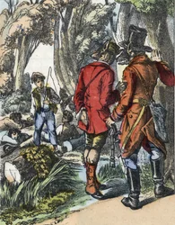 Illustration du conte "Bonne Maman Mouton". Dans "Contes de la maison pour les petits". Gravure anonyme du XIXe siècle.