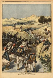 En Algérie, un bataillon organisé par un bataillon de Zouaves, renforcé par la cavalerie, pour capturer Areski ben Bashir, trois fois condamné à mort par le tribunal d
