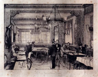Vue intérieure du café Le Procope, rue de l