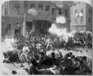 Irlande 1872 : Troubles à Belfast, lutte entre Orangistes et Catholiques.