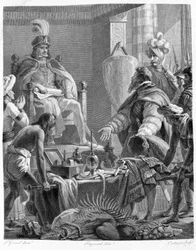 Le roi Manuel Ier le Grand (1469 - 1521) reçoit Vasco de Gama