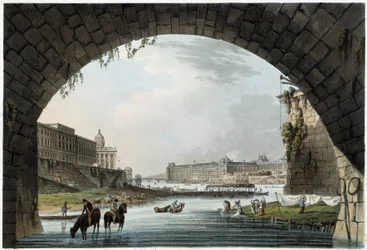 La Monnaie, 4 Nations dans Paris vu par J. C. Mats, publié par W. Miller à Londres, 1806