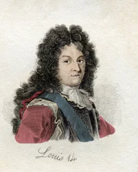 Louis XIV (Louis Dieudonné 1638-1715) roi de France et de Navarre. Du livre Crabbs Historical Dictionary publié en 1825