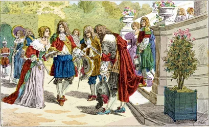 Louis XIV et sa cour à Versailles.