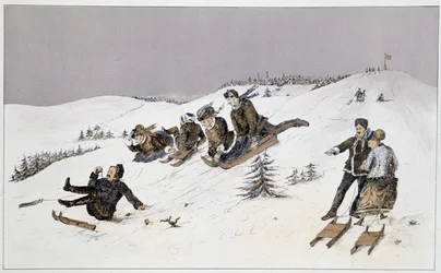 Luge - dans « Sketches of Canadian Sports and Pastimes » par Lieut. Henry Buckton Laurence