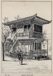 Maison Japonaise - gravure de 1889 dans « Histoire de l