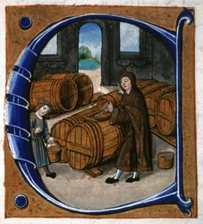 Fabrication du vin. vers 1450