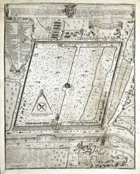 Plan du lazaret de Milan pendant la Grande Peste de Milan en 1630